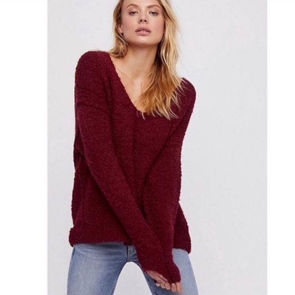 Free People Lofty V Neck Sweater - Picture 1 of 8